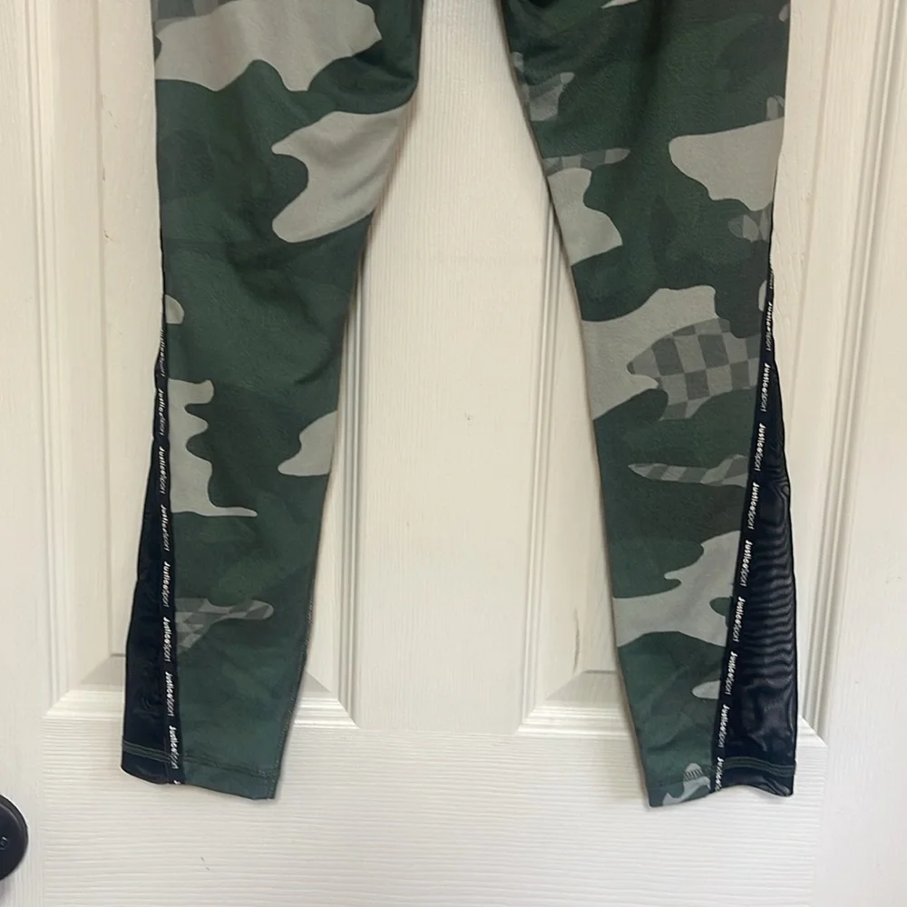 Justice sport leggings. Size large (12-14). Camo. Mesh on the lower leg.